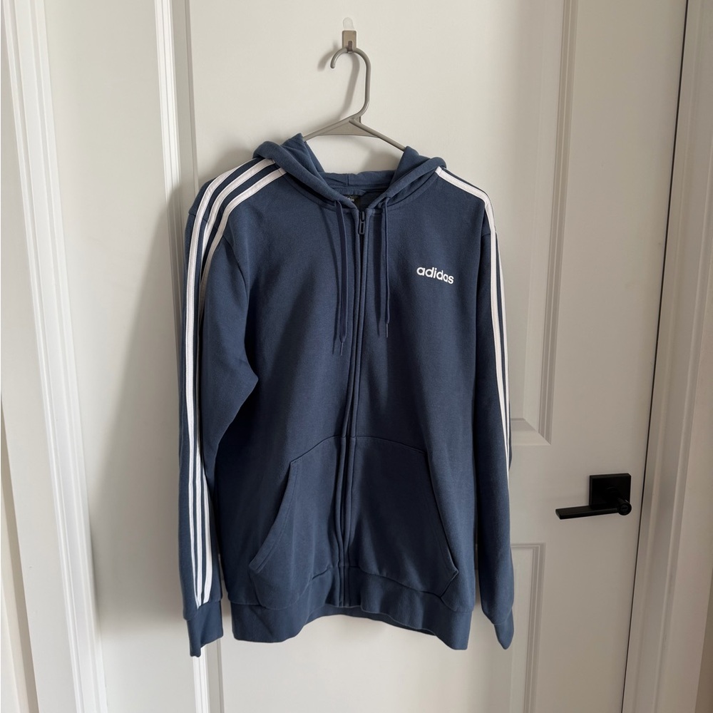 Adidas Navy Full-Zip Hoodie